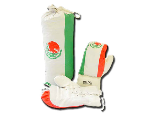 BBS 10oz-MEX 10 oz Kids Gloves Fill Punching Bag Set Mexico