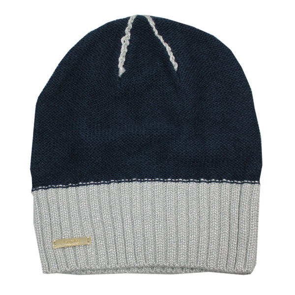 Laundry by Shelli Segal Navy & Silver Knit Beanie