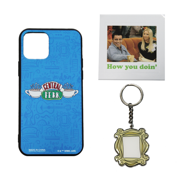 Friends Tech Accessory Bundle with iPhone 12 case, Keychain and Phone Decal