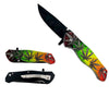 KS 30153-3 5" Rasta Marijuana Leaf Handle Assist-Open Folding Knife