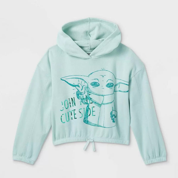 Girls' Baby Yoda Green Join The Cute Side Pullover Hoodie
