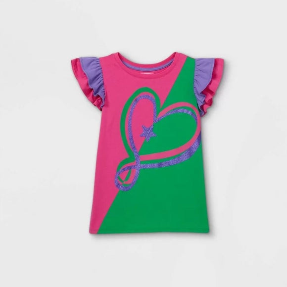 Girls' JoJo Siwa Heart Print Short Sleeve Graphic T-Shirt Tee