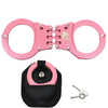 HC 010381-PN Hinged Double-Lock Pink Handcuffs with Carrying Case