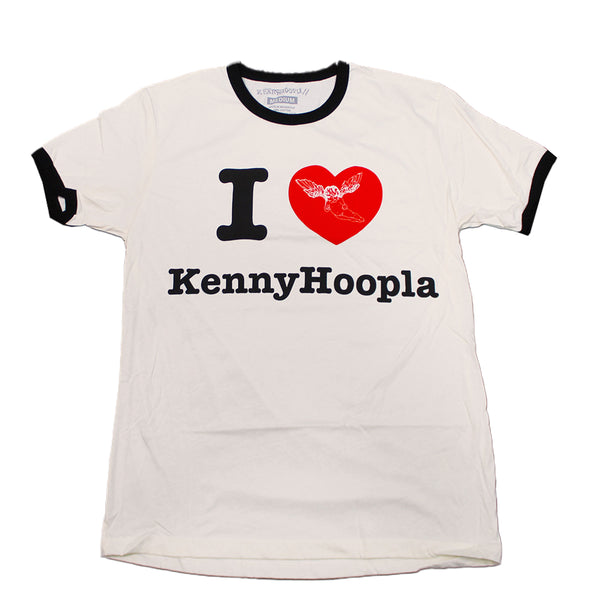 Men's Cream I Heart Kennyhoopla Ringer Tee T-Shirt