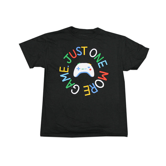 Boy's Black Just One More Game Graphic Tee T-Shirt