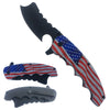 KS 1680-UF 5" USA Flag Handle Axe Blade Assist-Open Folding Knife