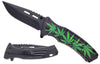KS 1972-GM 4.5" Marijuana Leaf Assist-Open Tactical Folding Knife