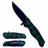 KS 30153-BGN 5" Marijuana Leaf Handle Assist-Open Folding Knife