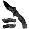 KS 3926-BK 4.75" Assist-Open Warrior Dragon's Claw Folding Pocket Knife with Belt Clip