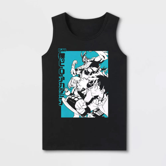 Mens Black My Hero Academia Character Group Graphic Tank Top Package 60 PCS