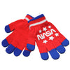 Youth NASA Red White Blue Glitter Gloves