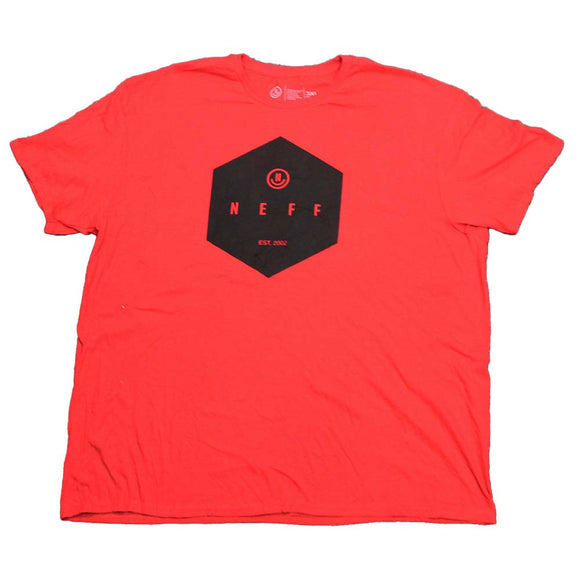 Men's Red Heather Neff Bade Geometric Graphic Tee T-Shirt