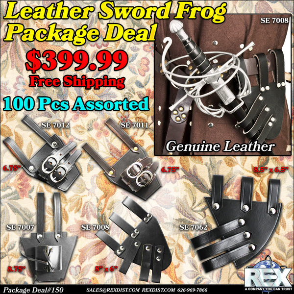 Package Deal #150- 100 PCS Leather Sword Frogs  | FREE SHIPPING