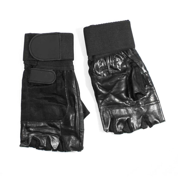 REX 389 Leather finger-less weight lifting gloves