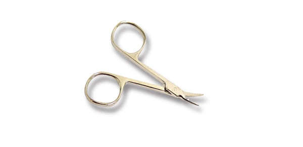 RI 509-B Silver Curved Arrowpoint Mini Scissors Shears For Facial Hair