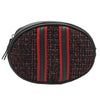 Black Red Beaded Purse Belt Bag