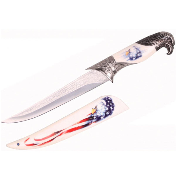 T 224850-1 13 3/4" Patriotic Dagger Bald Eagle Wrapped in US Flag