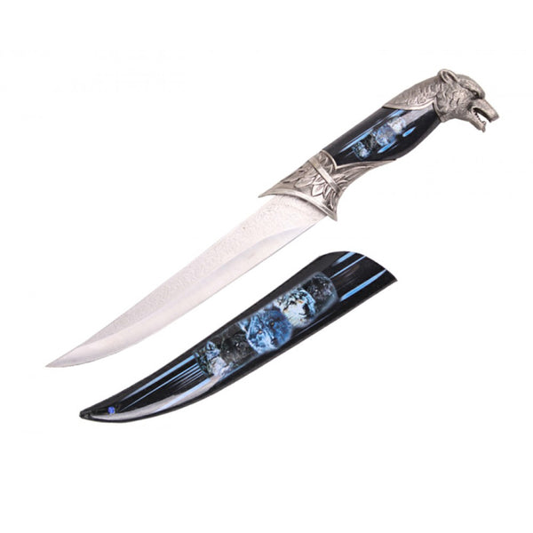 T 224851 13 3/4" Wolf Dagger with Black/Blue Scabbard