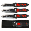TK 020-365 6.5" Black & Silver Red Dragon Print Throwing Knife with Nylon Sheath