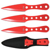 TK 777-365RD 6.5" 3PCS Rtek Throwing Knife Set Red with Sheath