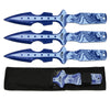 TK 800-310BLDR 10" Blue Dragon Print Throwing Knife Set with Nylon Sheath