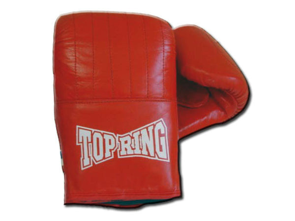 TR 399-RD Top Ring Red Leather Punching Bag Training Gloves