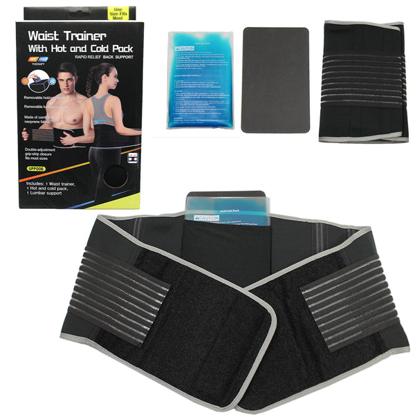 UPP 006 Waist Trainer Belt With Hot Cold Pack Double Strap & Back Support