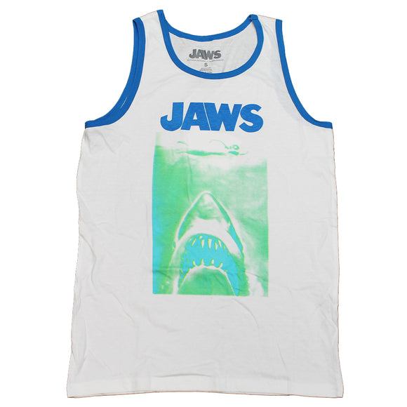 Mens Jaws Movie Poster Graphic Ringer Tank Top