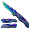 KS 3778-RB 4.75" Titanium Rainbow Eagle Mountain Range Assist-Open Pocket Knife
