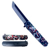 KS 61261-9 4.75" Spring Assisted Knife with Geisha Serpent Japanese 3D Print Design