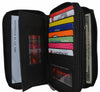 CB 814 Black Zip Around Genuine Leather Checkbook Credit Card ID Holder Wallet
